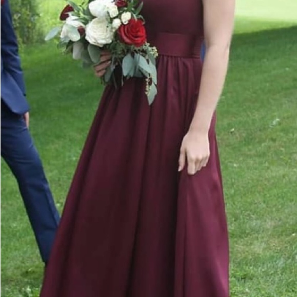 White by Vera Wang Burgundy Dress